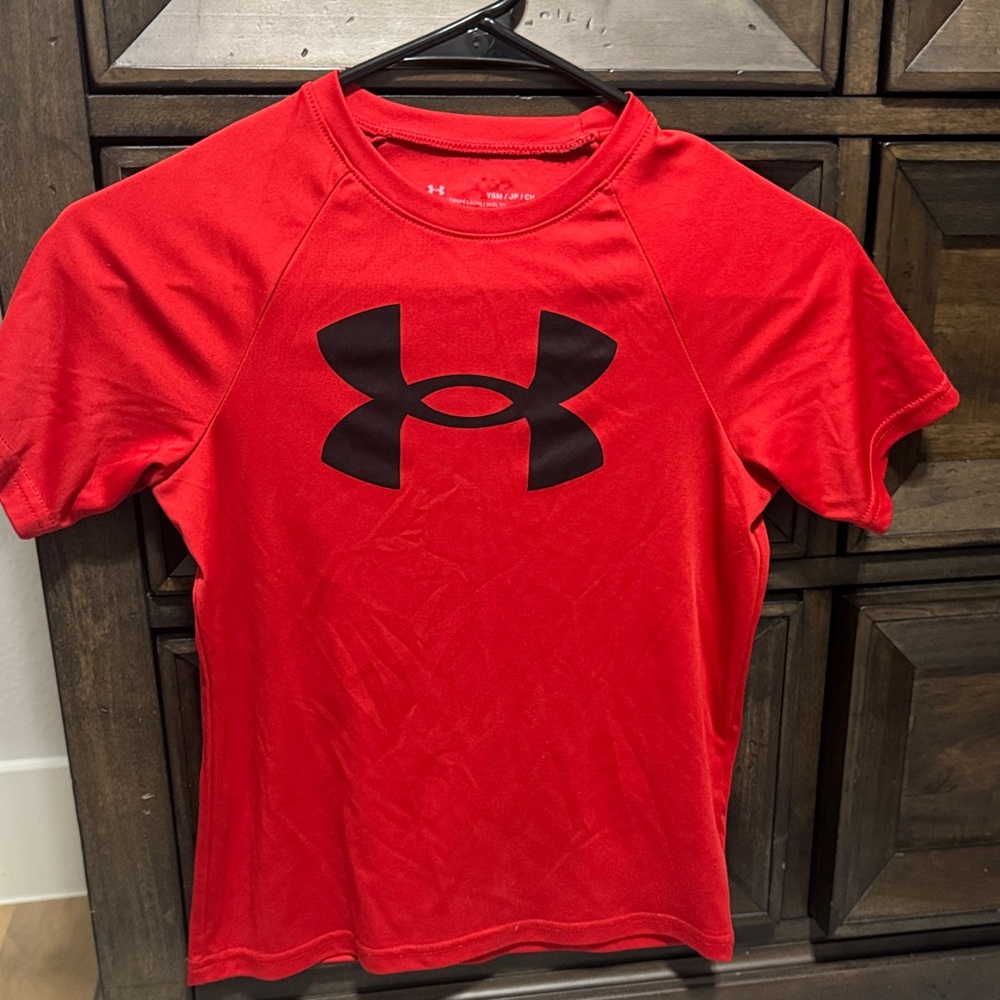 Under Armour Scarlet Tee with Black Logo